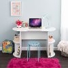 Small White Student Desk with Storage
