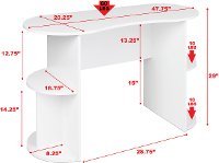 Small White Student Desk with Storage-5