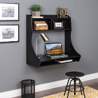Small Wall Mount Black Desk-2