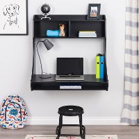 Small Wall Mount Black Desk-3