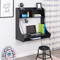 Small Wall Mount Black Desk-4