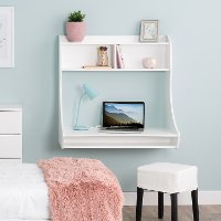Small Wall Mount White Desk