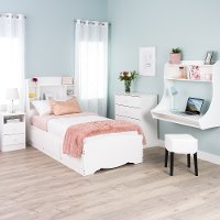 Small Wall Mount White Desk-3