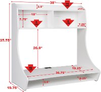 Small Wall Mount White Desk-7