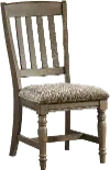 Balboa Park Roasted Oak Slat Back Upholstered Dining Chair