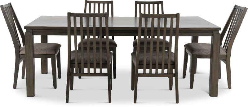 Contemporary Gray 7 Piece Dining Set Hartford Rc Willey Furniture Store
