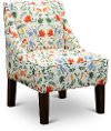 72-1NRDBRWHTOGA Clearance White Accent Chair with Birds and Florals - Rebecka