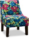 72-1EVNFLRFCH Clearance Fuchsia, Blue and Green Floral Accent Chair - Rebecka