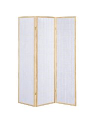 Natural Brown Transitional 3 Panel Folding Screen - Alan
