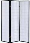 Black and White Transitional 3 Panel Folding Screen - Alberto