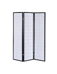 Black and White Transitional 3 Panel Folding Screen - Alberto