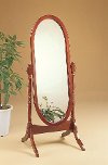 Warm Brown Traditional Cheval Mirror - Abram
