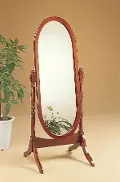 Warm Cherry Brown Traditional Cheval Mirror - Abram
