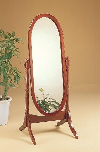 Warm Cherry Brown Traditional Cheval Mirror - Abram