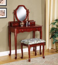 Brown Red Traditional 2 Piece Vanity Set - Adam