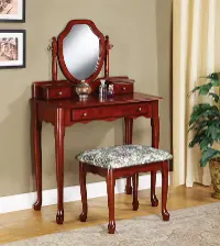 Brown Red Traditional 2 Piece Vanity Set - Adam