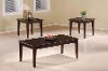 Cappuccino Brown 3 Piece Coffee and End Table Set