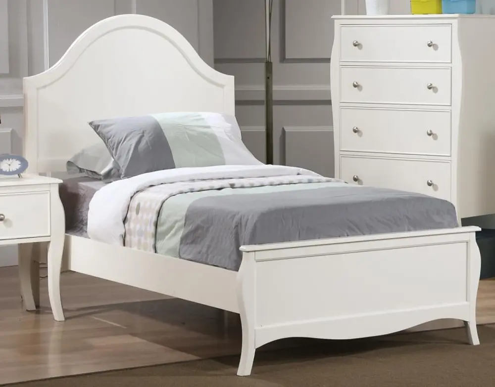 French Country White Twin Bed - Chase-1