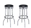 Retro Black and Chrome 30 Inch Barstool - Abigail