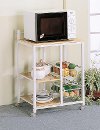 White Metal and Wood Kitchen Cart - Anna