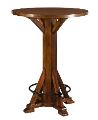 Chestnut Brown Wood Bar Table - Amber