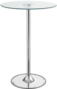 Contemporary Chrome and Glass LED Bar Table - Braden