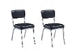 Black and Chrome Dining Room Chair (Set of 2) - Ava