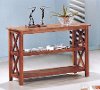 Sienna Brown Wood Sofa Table