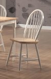 Set of 4 Country White and Natural Dining Room Chairs - Alyssa