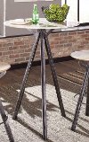 Natural Stone and Gunmetal Bar Table - Caleb