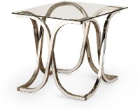 Contemporary Chrome and Glass End Table - Chevy