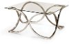 Contemporary Chrome and Glass Coffee Table - Claudio