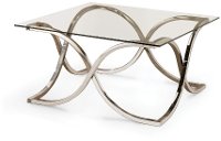 Contemporary Chrome and Glass Coffee Table - Claudio