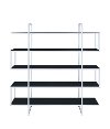 Contemporary Metal and Black Glass Bookcase