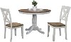 White Round 3 Piece Dining Set - Pacifica