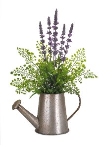 17 Inch Lavender and Fern Arrangement In Watering Can