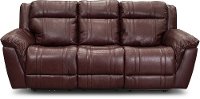 Chili Red Leather-Match Power Reclining Sofa with Adjustable Headrest - Trent