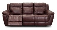 Chili Red Leather-Match Power Reclining Sofa with Adjustable Headrest - Trent-2