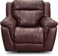 Chili Red Leather-Match Power Recliner with Adjustable Headrest - Trent