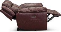 Chili Red Leather-Match Power Recliner with Adjustable Headrest - Trent-3