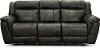 Charcoal Gray Leather-Match Power Reclining Sofa with Adjustable Headrest - Trent
