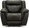 Charcoal Gray Leather-Match Power Recliner with Adjustable Headrest - Trent