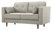 Mid Century Modern Taupe Gray Loveseat - Tacoma-2