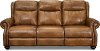 Toffee Brown Leather Power Reclining Sofa with Power Headrest - Hancock