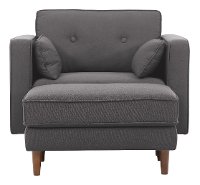 Mid Century Modern Dark Gray Ottoman - Tacoma-2