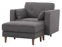 Mid Century Modern Dark Gray Ottoman - Tacoma-3