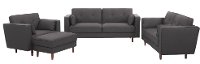 Mid Century Modern Dark Gray Ottoman - Tacoma-5