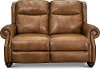 Toffee Brown Leather Power Reclining Loveseat with Power Headrest - Hancock