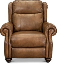 Toffee Brown Leather Power Recliner with Power Headrest - Hancock