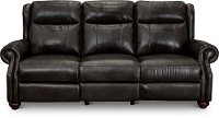 Dusk Gray Leather Power Reclining Sofa with Power Headrest - Hancock-2